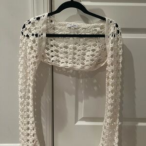 Tic toc knit cardigan sleeves crop top